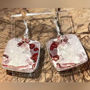 Reddish Gray Dolomite Earrings 1 7/8”